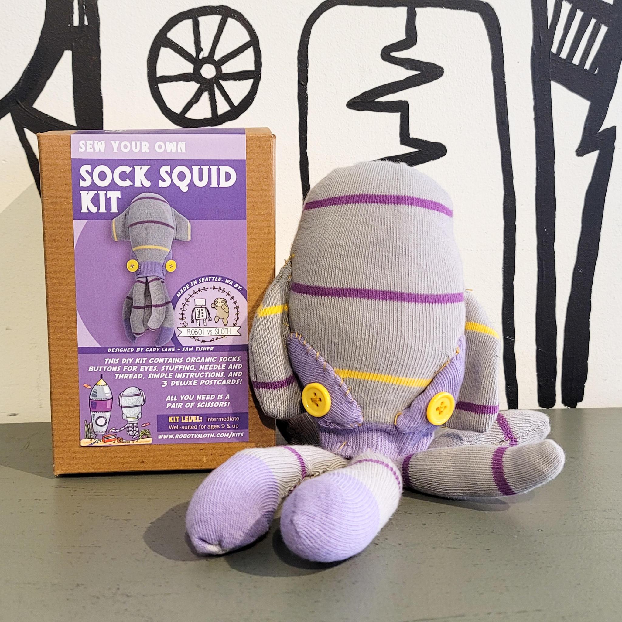 Sock Squid Kit by Monkey Sock Monkey and Robot vs Sloth